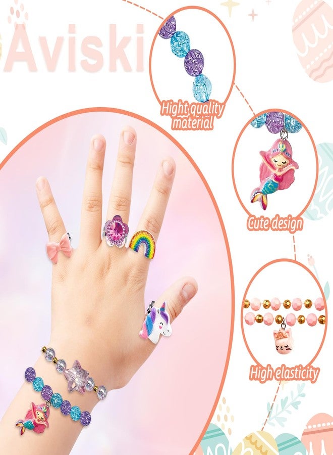 Aviski 12Pcs Easter Surprise Eggs with Cute Bracelet & Ring Inside for Easter Theme Party Favors, Supplies for Easter Egg Hunt, Basket Stuffers/Fillers, Classroom Prize Supplies Toddler Boys Girls - Image 4